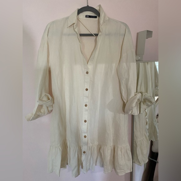 ZARA white linen dress - Picture 2 of 4